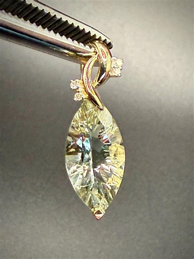 Green Amethyst (prasiolite) and Diamond Pendant in 10K Gold With GIA Appraisal - Etsy