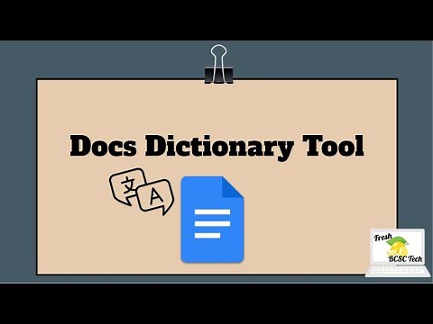Google Docs Definition, Dictionary Tool