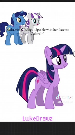 Redrawing Twilight Sparkle with Her Parents' Colors