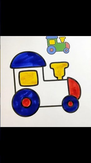 Train Drawing Step by Step | Easy Drawing for Kids