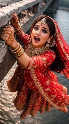 Bride Hanging From Bridge 😱💔🚗