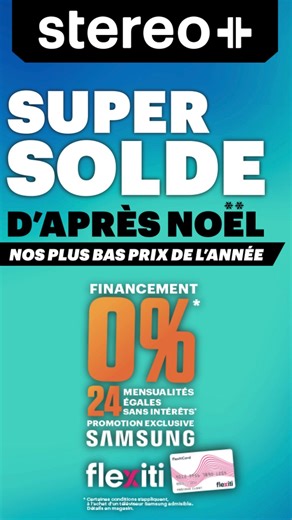 Le Super Solde de l'après noël de Stereo ! Profitez des meilleurs prix de l'année! Plus de détails au www.stereoplus.com | Stéréo Plus Coaticook