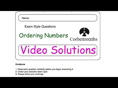 Ordering Numbers Answers - Corbettmaths