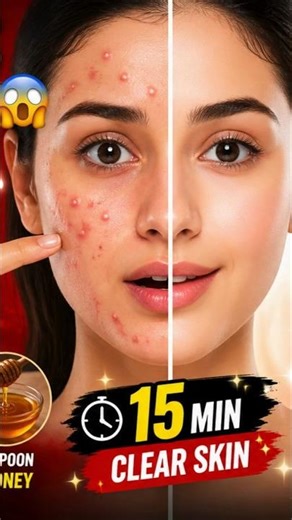 Remove Pimples Naturally in 15 Minutes! 😳 (Real Results) #acne #naturalbeauty #natural #shortsfeed