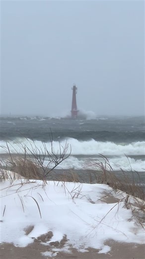 Winter Storm Waves at Lake Michigan