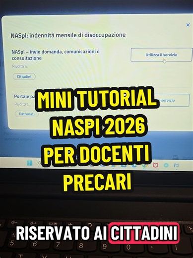 Domanda Naspi 2026: mini tutorial per docenti precari per compilare la domanda in meno di 4 minuti. 😉 #docenti #scuola #naspi #docente #videotutorial