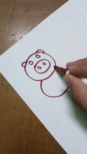 Simple steps to draw a pig #easy #drawing #creative #simple #viral #shorts #pig