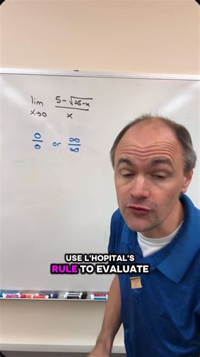 Tyler Wallace on Instagram: "L’hopital can solve many limits faster than the “old way” but you need to know both for the #apcalc exam! #calc #apcalcab #apcalcbc #lhopital"
