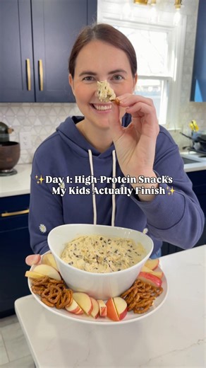 High-Protein Snack My Kids Actually Eat | Cookie Dough Dip 🍪 #protien #kidsnacks
