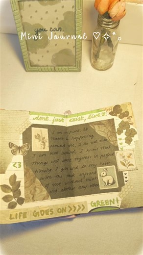 Mini Journal 💚✨🍃 this is so relaxing to do ✨ #shorts #diy #journaling #aesthetic