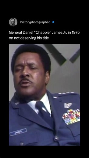 In a moment of profound humility following his 1975 promotion as the United States' first African American four-star general, Daniel "Chappie" James Jr. reportedly told a reporter, "I don't deserve this." He further elaborated that many others were equally or more deserving but had simply not received the opportunities he had been given. Credit: @amarchivepub | History In Pictures