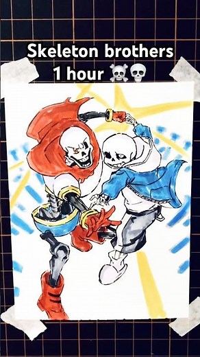 【Undertale】How to Draw Sans&Papyrus in 5sec,10sec,30sec,1mins,1hour!!! #undertale #sans #papyrus