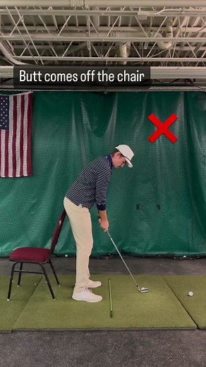 Maintaining Posture in Golf Downswing: Chair Drill for Flexion