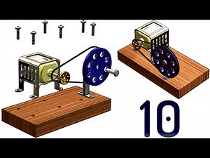 10-Project 26| Pulley Motor |SolidWorks Tutorial : pin, motion, insert screws, parts list