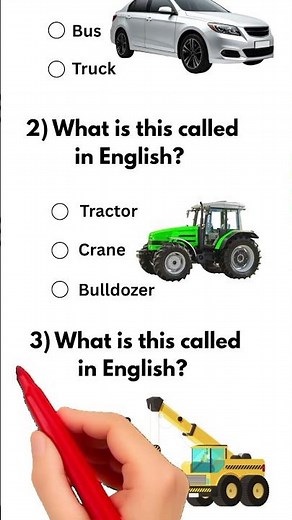 Easy English Quiz: Cars & Machines 🚗⚙️ | Learn Vehicle Names for Kids & Beginners