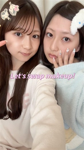 イエベブルベ違いの双子でメイク交換した結果💄💖 #毎日メイク #イエベ春 #ブルベ夏 #あみみゆ