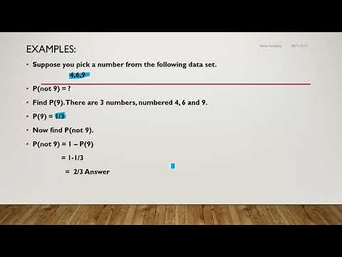 Statistics: How to calculate the probability of complimentary or opposite events, Saima Academy