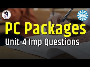 PC Packages Unit-4 | Important Questions & Solutions | MS Excel | Main Exam 2025