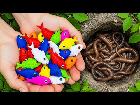 Rainbow Color Eggs With Tropical Fish | Relaxing Aquarium ASMR