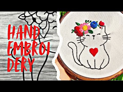 Cute Cat Hand Embroidery Tutorial | Easy Cat Design for Beginners (Step-by-Step Embroidery)