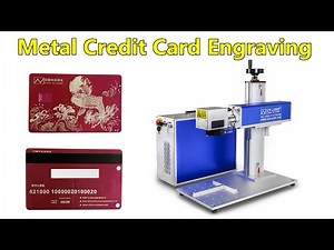 Metal credit card engraving by fiber laser engraving marking machine metal plate engraving