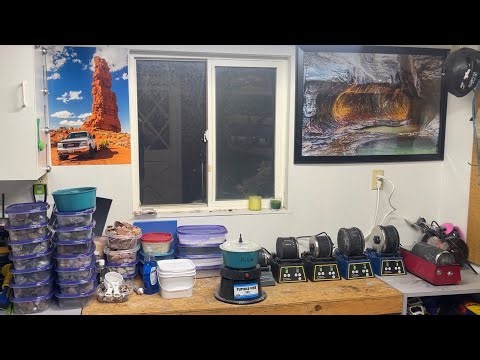 How I organize my rock tumbling shop and what equipment I keep on hand
