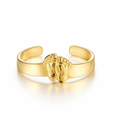 10k Solid Gold Toe Ring, Feet Style Ring, Waterproof Band Toe Ring - Adjustable Gold Foot Toe Ring - 10k Stamped, Gift for Her, Plain Yellow - Etsy