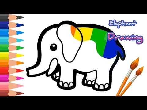 Elephant Cartoon Drawing | Easy & Cute Drawing for Kids