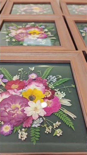今早完成押花作品裝框，準時交件很開心_許慧芬植物美學 #押花 #進階花形