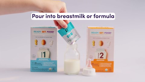 Ready, Set, Food! Stage 1 Mix-ins – Safe & Easy Early Allergen Introduction for Babies 4+ Months, Mix with Breastmilk, Formula, Baby Food, with 3 Top Allergens: Organic Peanuts, Milk & Eggs (30 Days)