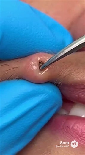 Oddly satisfying warble, botfly larva extraction. #oddlysatisfyingvideo #warble #botflyremoval #trendingvideo #parasite