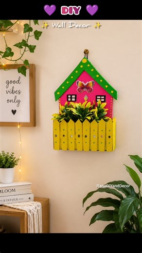 DIY Wall Decor | Easy & Budget-Friendly Room Decoration Craft 🏡🎨#diy #shortsfeed #viral #trending