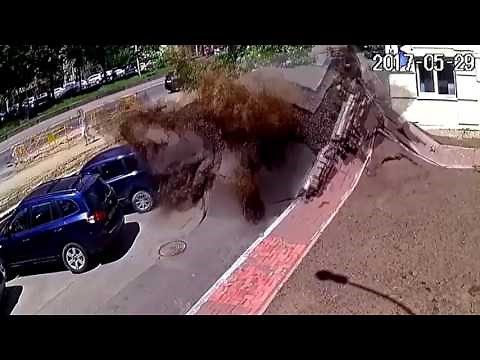 Huge sewage pipe explosion
