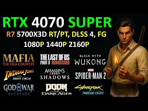 RTX 4070 SUPER | Latest Games Tested | 1080p, 1440p, 4K | Ray/Path Tracing, DLSS 4 + FG