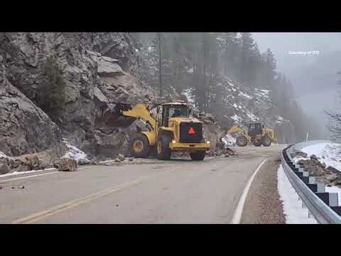 Work continues on rockslide blocking Idaho Highway 21