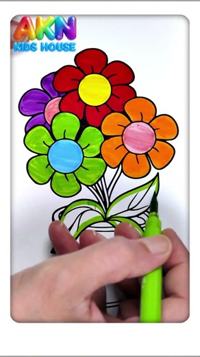 Flower Coloring Page 🌸🎨 | Learn Colors for Kids #shorts