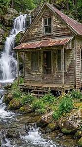 Abandoned Waterfall Cabin Restored — Satisfying Build Timelapse