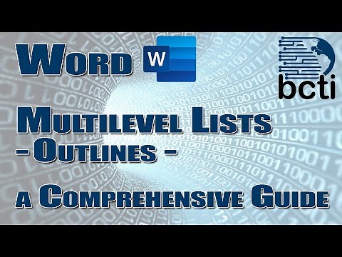 Microsoft Word - Multilevel Lists (Outlines) - Comprehensive Guide