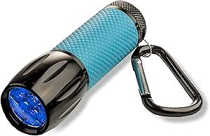 Carson UVSight PRO UV Flashlight with 9 Ultra Violet LED Bulbs and Carabiner Clip - Great for Detecting Pet Stains, Auto Leaks, Currency, Scorpions, Resin Curing & More (SL-44), Blue, XX-Large