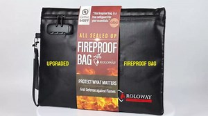 Fireproof Document Bag (14.5 x 11.5 inch), 6400℉ Fireproof Money Bag with Zipper for Cash, Fire Safe Money Pouch with Lock (Green)