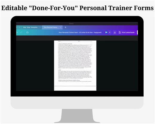 PERSONAL TRAINER White Label Bundle, Personal Trainer Cavna, PARQ Waiver, Personal Trainer Canva, Fitness Coach, Done-for-you, Template - Etsy New Zealand