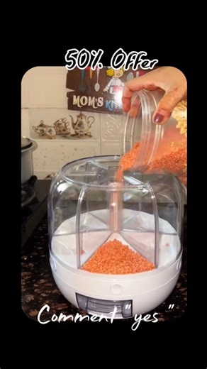 Shop trend today 🔥 | Comment “YES” or share this reel to get links directly in your DM 💬✨ Flipkart, Rotating grain dispenser, Rice storage container, Pulses... | Instagram