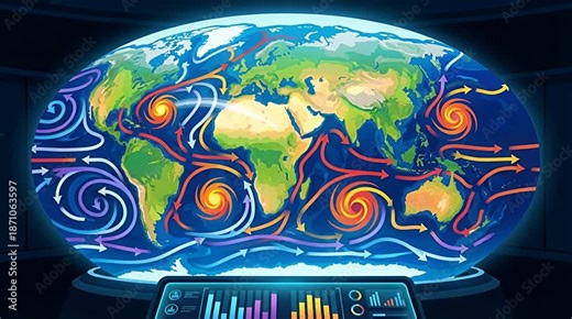 Global ocean currents explained ocean circulation patterns and weather systems visualized world map, earth.