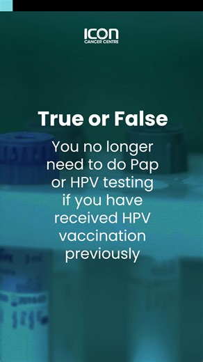 Did you know? Pap and HPV tests are still a must even if you are HPV vaccinated? Watch the video to find out why. Regular screening is essential to detect cervical cancer early for timely treatment and better outcomes. For more information on cervical cancer, visit https://tinyurl.com/cervicalcancermyth1 #cervicalcancer #HPV | Icon Cancer Centre - Singapore
