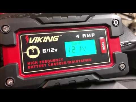 Harbor Freight - Viking 4 AMP Battery Charger Review And Demo (63350)