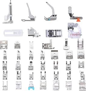 Sewing Machine Presser Feet Set 42 Pcs for Brother, Babylock, Singer, Janome, Elna, Toyota, New Home, Simplicity, Necchi, Kenmore, and Most of Low Shank Sewing Machines