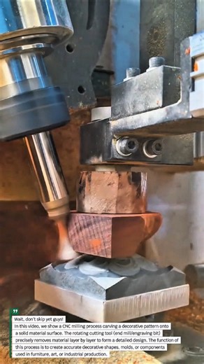 CNC Carving Process | Precision Milling Decorative Pattern.