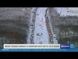 Thousands of cars stranded overnight after snowstorm shut down part of I-95 in Virginia