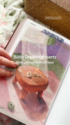 Replying to @crazycurls9 so easy to apply these Bible drawing inserts to your Bible with washi tape or glue! #bibleinspiration #biblejournalingcommunity #christiangift #biblestories #christiantok