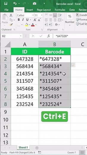 How to Create Barcode in Excel in 30 Seconds 🔥#exceltricks